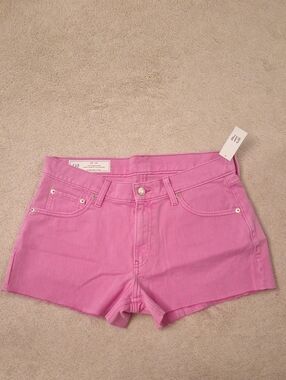 GAP Bright Pink High-Rise Denim Shorts